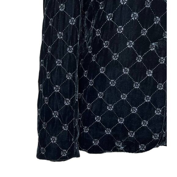 Vintage 90s Petite Sophisticate Black Velvet Quilted Blazer Jacket Womens Sz 4P - Picture 5 of 14